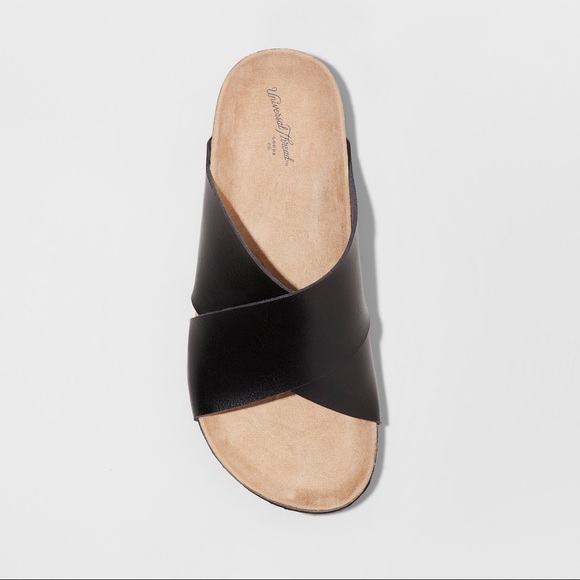 Women's Elyssa Crossband Footbed Sandals Black- B3 - Picture 4 of 4